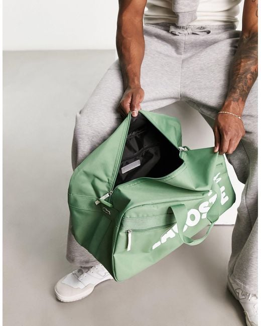 Lacoste Club Logo Holdall in Green for Men Lyst Australia