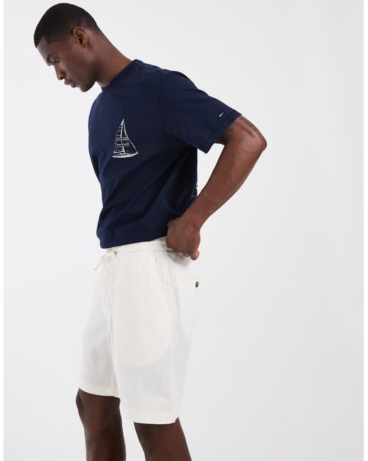 Tommy Hilfiger Blue Linen Shorts for men