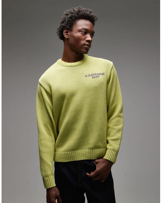 Carhartt Green Helix Motif Back Jumper for men