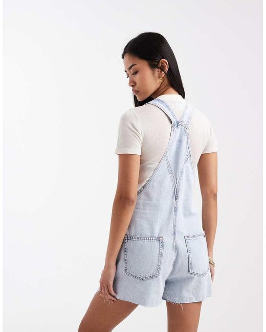 Tommy Hilfiger White Mia Short Dungarees