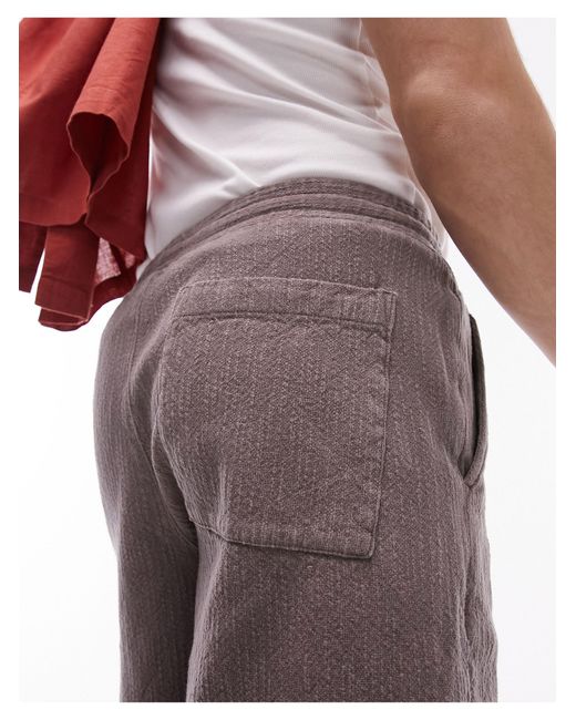 Topman – strukturierte shorts in Brown für Herren