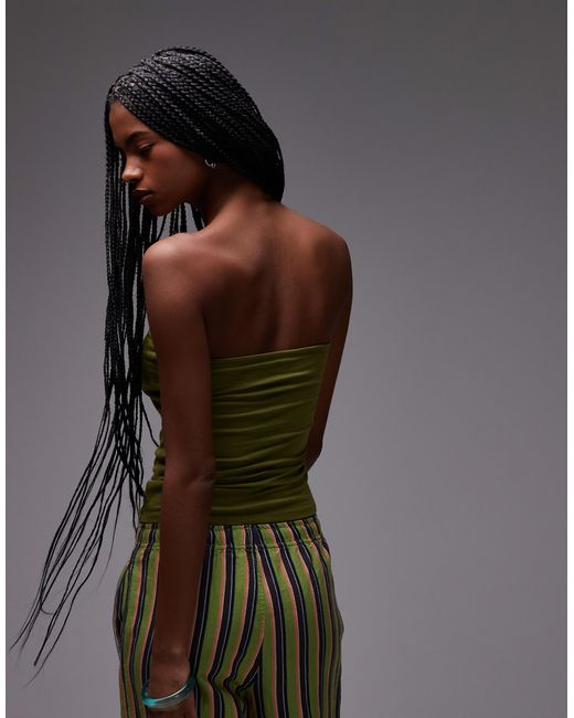 TOPSHOP Green – trägerloses longline-oberteil