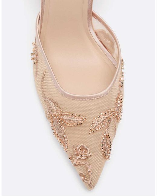 Stradivarius Natural Embellished Heeled Shoes