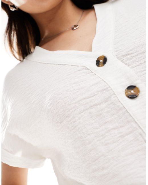 New Look White Button Through Shell Top