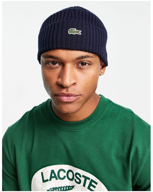 Lacoste Knit Beanie in Green for Men | Lyst Canada