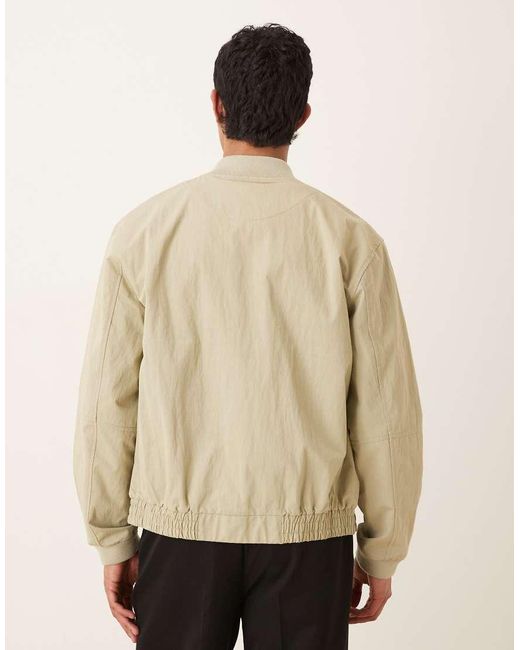 ASOS Natural Oversized Bomber Jacket for men