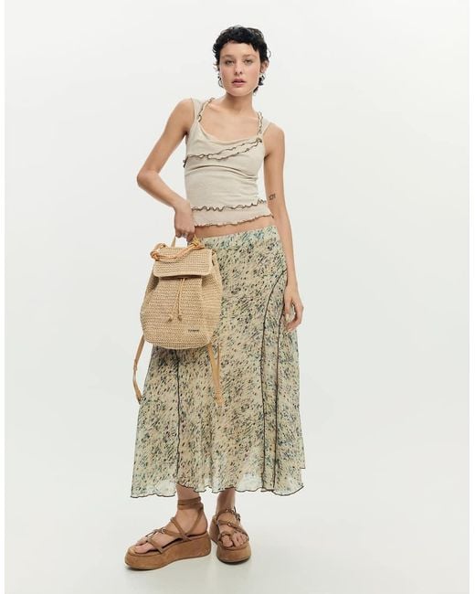 Desigual Natural Small Raffia Backpack Charms