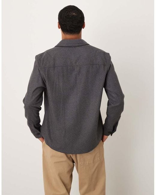 Mango Gray Pocket Detail Wool Mix Jacket for men