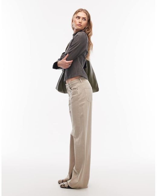 Gina Tricot White Low Waist Wide Leg Jeans