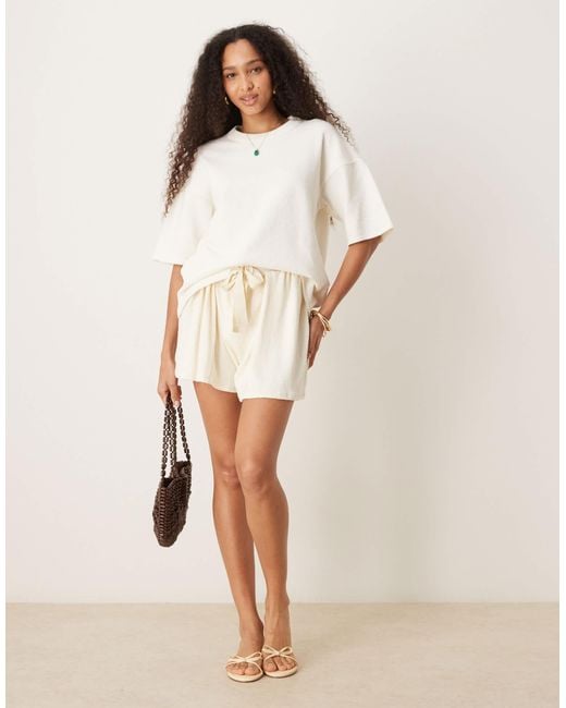 ASOS White Knitted Slub Relaxed T-shirt