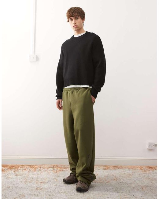 Collusion Green Heavyweight Relaxed joggers for men