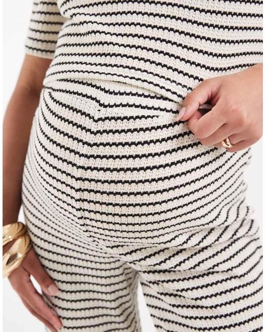 Vero Moda White Jersey Crochet Wide Leg Pants