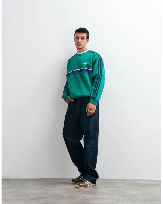 Adidas Originals Green Retro Sweatshirt for men