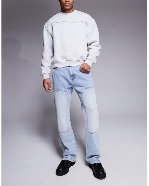 The Couture Club Blue Carpenter Rivet Detail Jeans for men