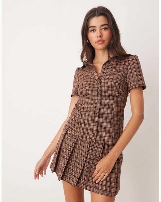 Miss Selfridge Natural – eleganter, karierter minirock, kombiteil