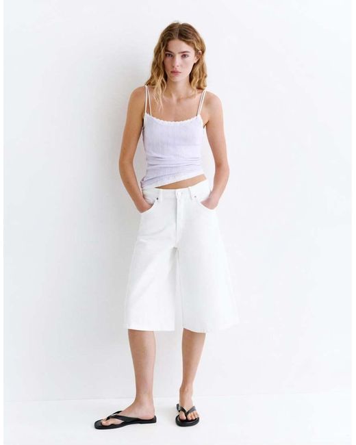 Pull&Bear Jort Met Lage Taille in het White