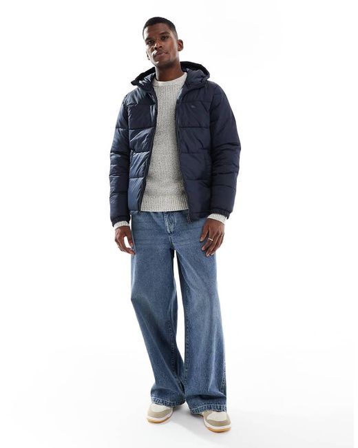 JJ Rebel Blue Puffer Jacket With Hood for men