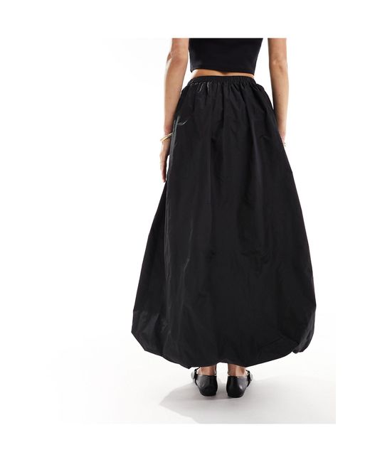 ASOS Black Asos Design Tall Taffeta Bubble Hem Maxi Skirt