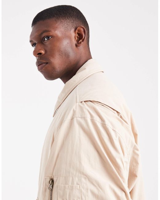ASOS Natural Bomber for men