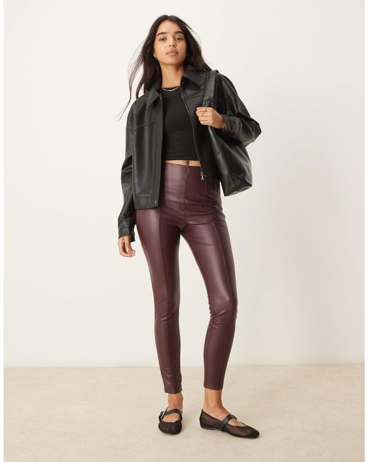 New Look Natural Pu Leggings