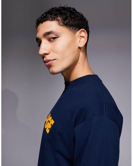 Xlarge Blue Long Sleeve Logo T-shirt for men