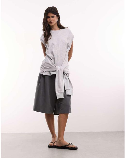 ASOS White Tie Waist Hoodie-style Tank