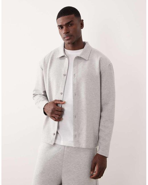 ASOS Gray Relaxed Button Through Jacket for men