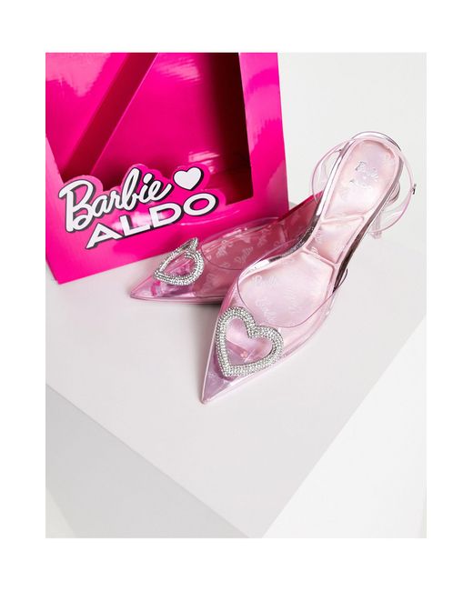 Barbie - scarpe con tacco e cinturino posteriore chiaro trasparente di ALDO in Pink