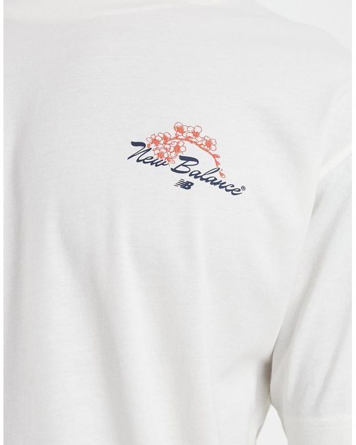 Camiseta Gráfica Blanca 'Grab A Bite Tokyo' New Balance de hombre de color Blue