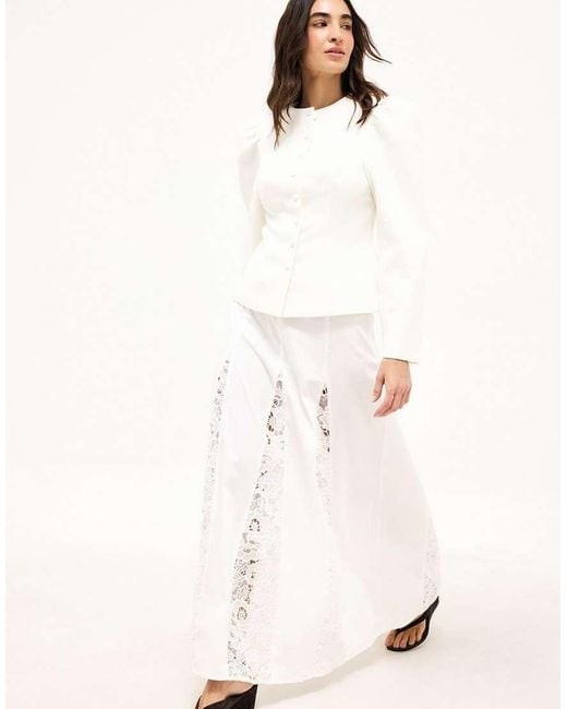 NA-KD Natural X Audrey Afonso Lace Detail Maxi Skirt