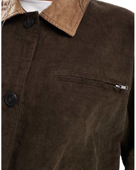 ASOS Brown Cord Collar Jacket