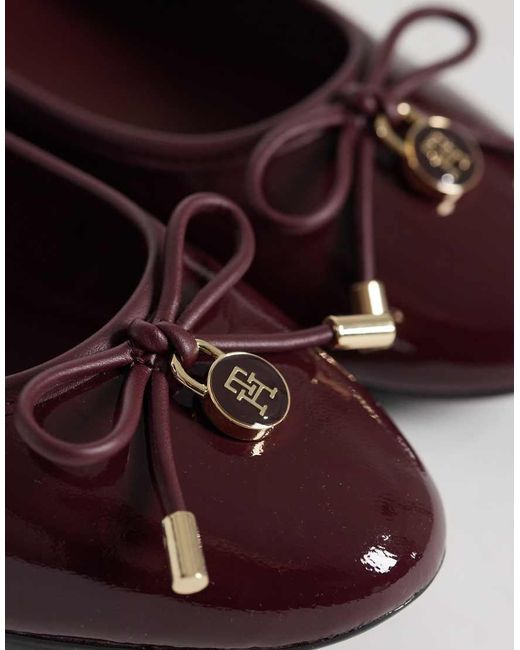 Tommy Hilfiger Purple Martina Patent Premium Leather Ballet Flats