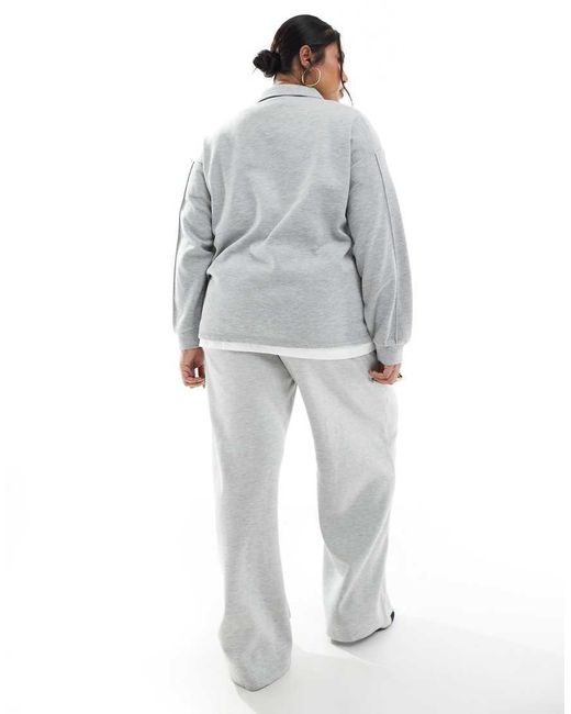 Joggers Gris Claro Melange De Pernera Ancha De Punto Liso De (Parte De Un Conjunto) Vero Moda de color White