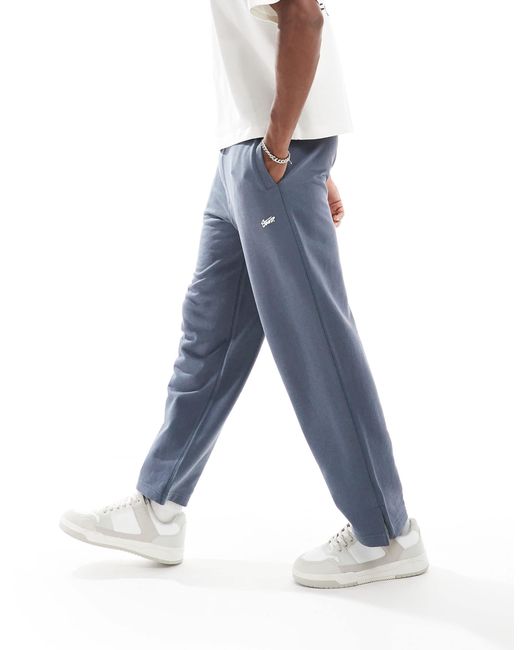 Pull&Bear Blue Stwd Uncuffed Trackies for men