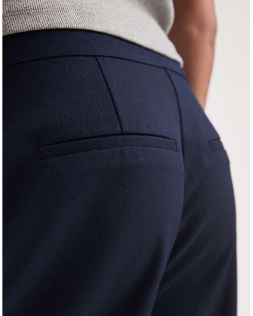 ASOS Blue Tall Tailored Deep Waistband Double Pleat Trouser