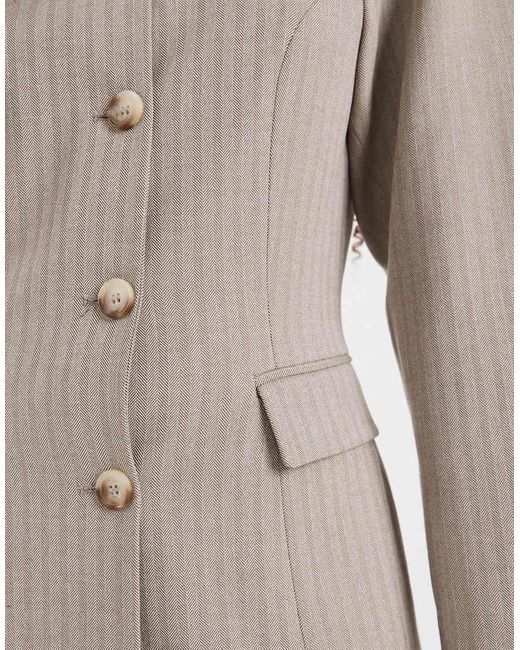 ASOS White Cinch High Break Point Cocoon Blazer
