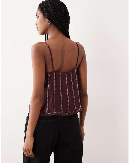 Abercrombie & Fitch Red Beaded Cami