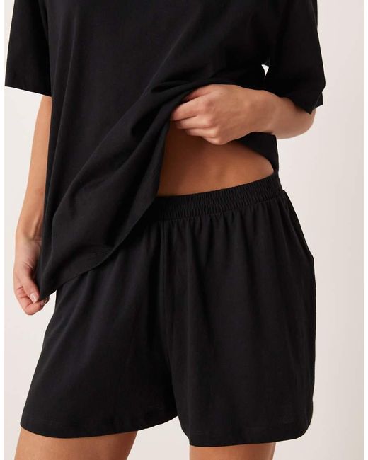 ASOS Black Mix & Match Cotton Pyjama Short