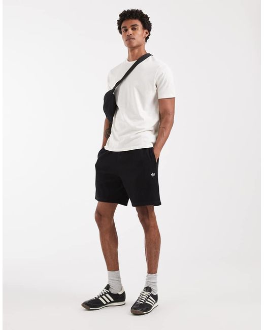 Adidas Originals White Trefoil Essentials Waffle Shorts for men