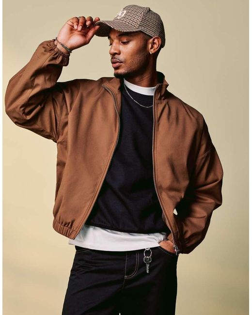 ASOS Natural Smart Harrington Jacket for men