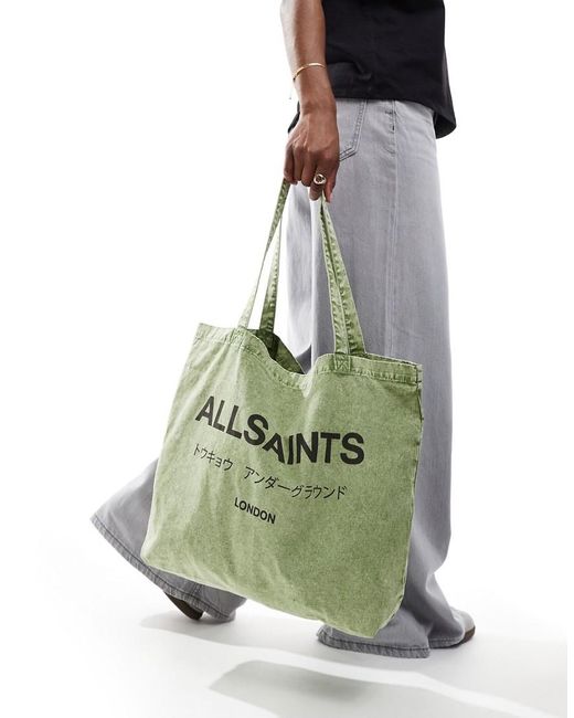 Bolso Shopper Exclusivo En Asos De Underground de AllSaints de color Verde Lyst