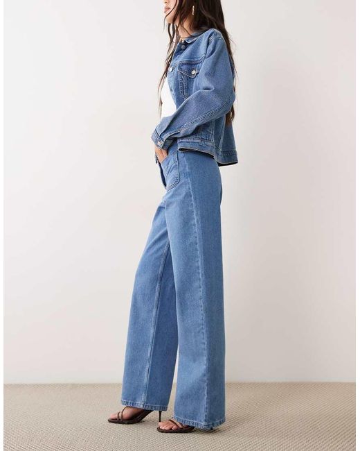 ASOS Blue Patch Pocket Straight Leg Jean