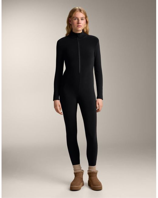 Oysho Black Super Extra Warm Long Jumpsuit