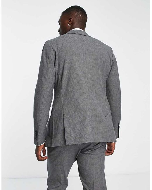 SELECTED Gray Slim Fit Suit Jacket for men