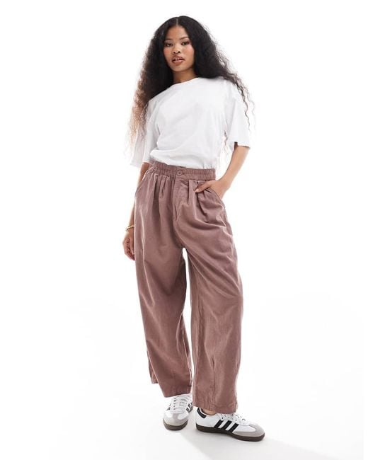 ASOS Pink Asos Design Petite Cord Balloon Trousers