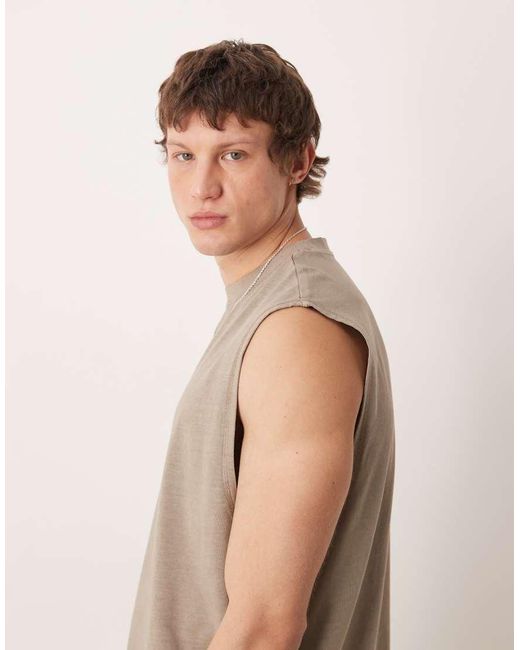 ASOS Natural Heavyweight Oversized Tank for men