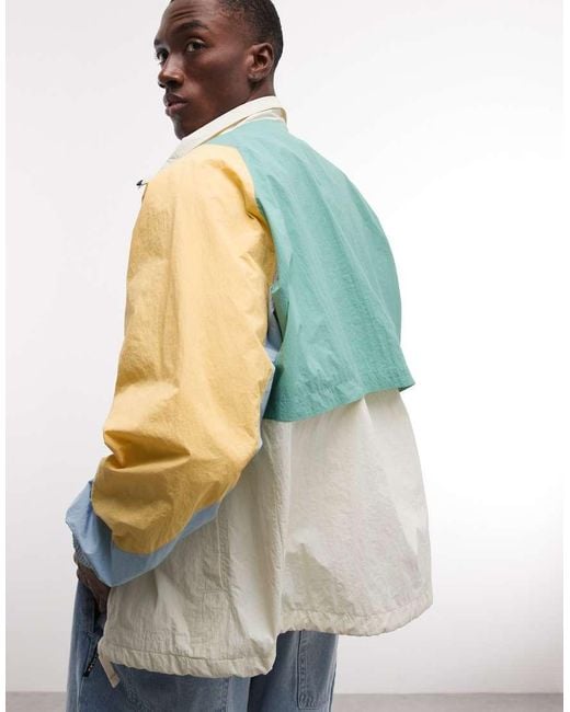 Parlez Blue Zip Through Colourblock Funnel Neck Track Jacket for men