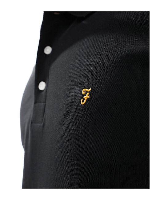 Farah Black Blanes Short Sleeve Polo Shirt for men