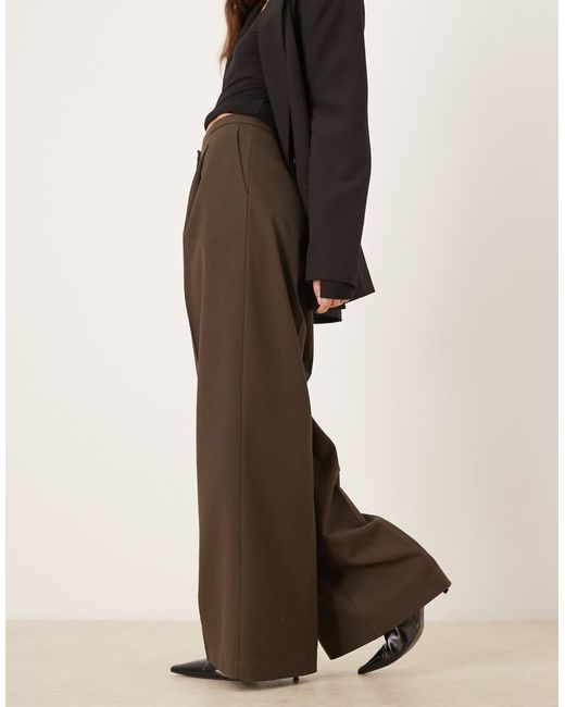 Mango Brown Seam Front Tailored Pants