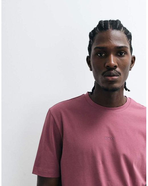 Boss Pink Chest Logo T-shirt for men